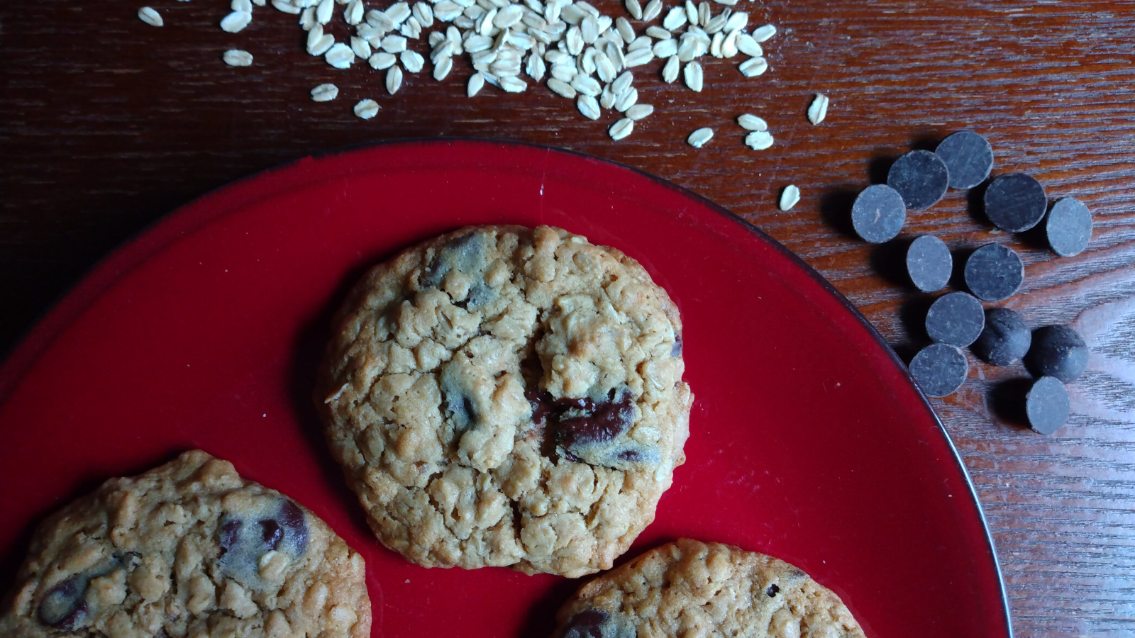 Galletas de Avena, Chocolate y Cacahuate 